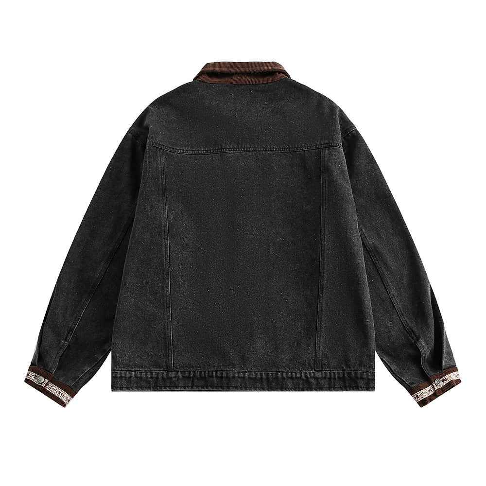 Punk Loose Wash Distressed Denim Jacket For Men And Women MuddyStock