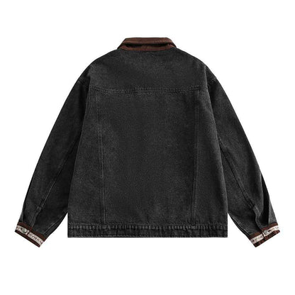 Punk Loose Wash Distressed Denim Jacket For Men And Women MuddyStock