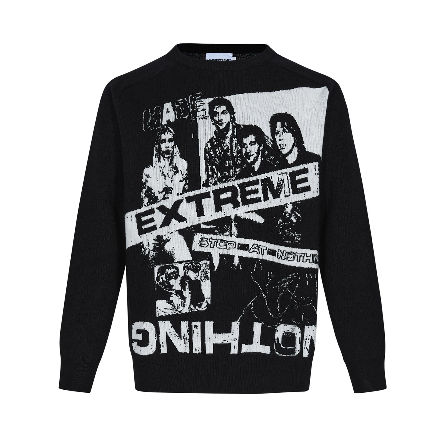 American Jacquard Loose-fitting Casual Round-neck Sweater