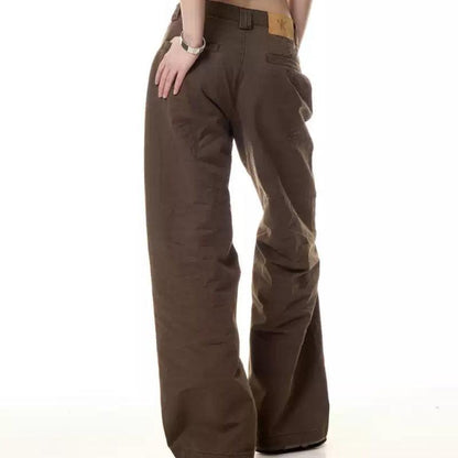 Retro Frayed Stitching Design Multi-pocket Jeans For Women null