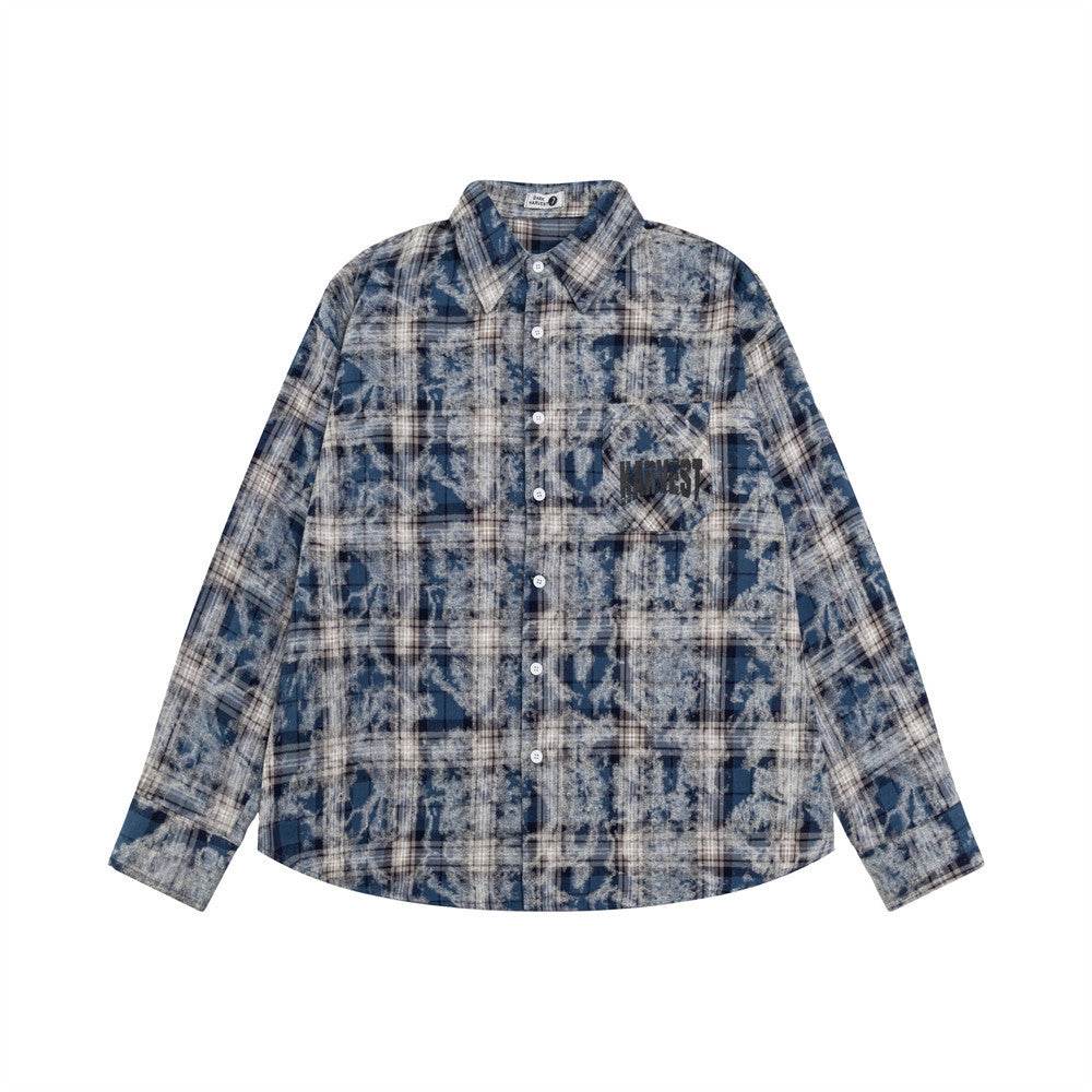 Fashion Personalized Tie-dye Long-sleeved Shirt For Men And Women Blue MuddyStock