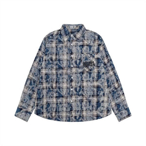 Fashion Personalized Tie-dye Long-sleeved Shirt For Men And Women Blue