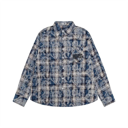 Fashion Personalized Tie-dye Long-sleeved Shirt For Men And Women Blue MuddyStock