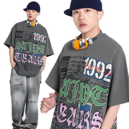 American Retro Graffiti Short Sleeve For Men MuddyStock