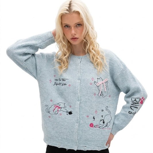 Cat knot jacquard sweater for women | MuddyStock Originals