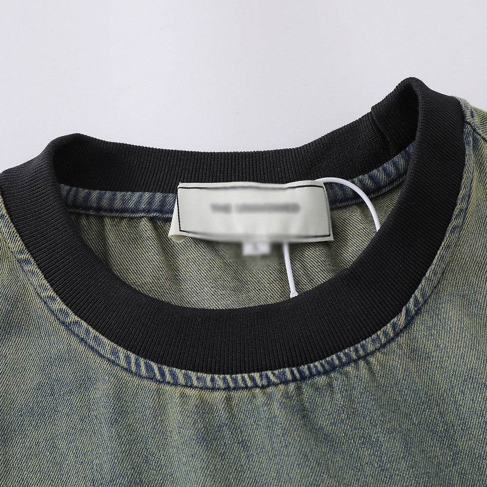 Fashion Tie-dye Gradient Denim T-shirt Men MuddyStock