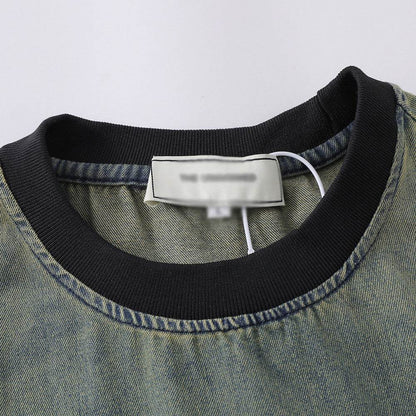 Fashion Tie-dye Gradient Denim T-shirt Men MuddyStock