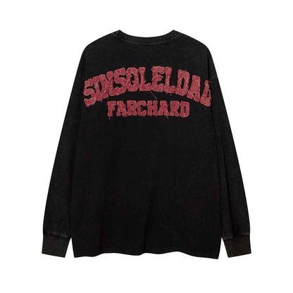 Women's Round Neck Loose Five-pointed Star Long Sleeve T-shirt null