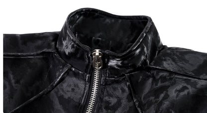 Punk Black Motorcycle Leather Jacket For Women All Products