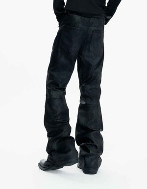 American High Street Wide Leg Jeans For Men Black