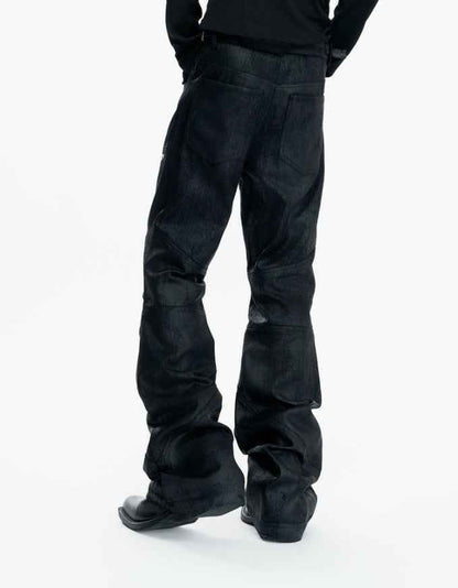 American High Street Wide Leg Jeans For Men Black