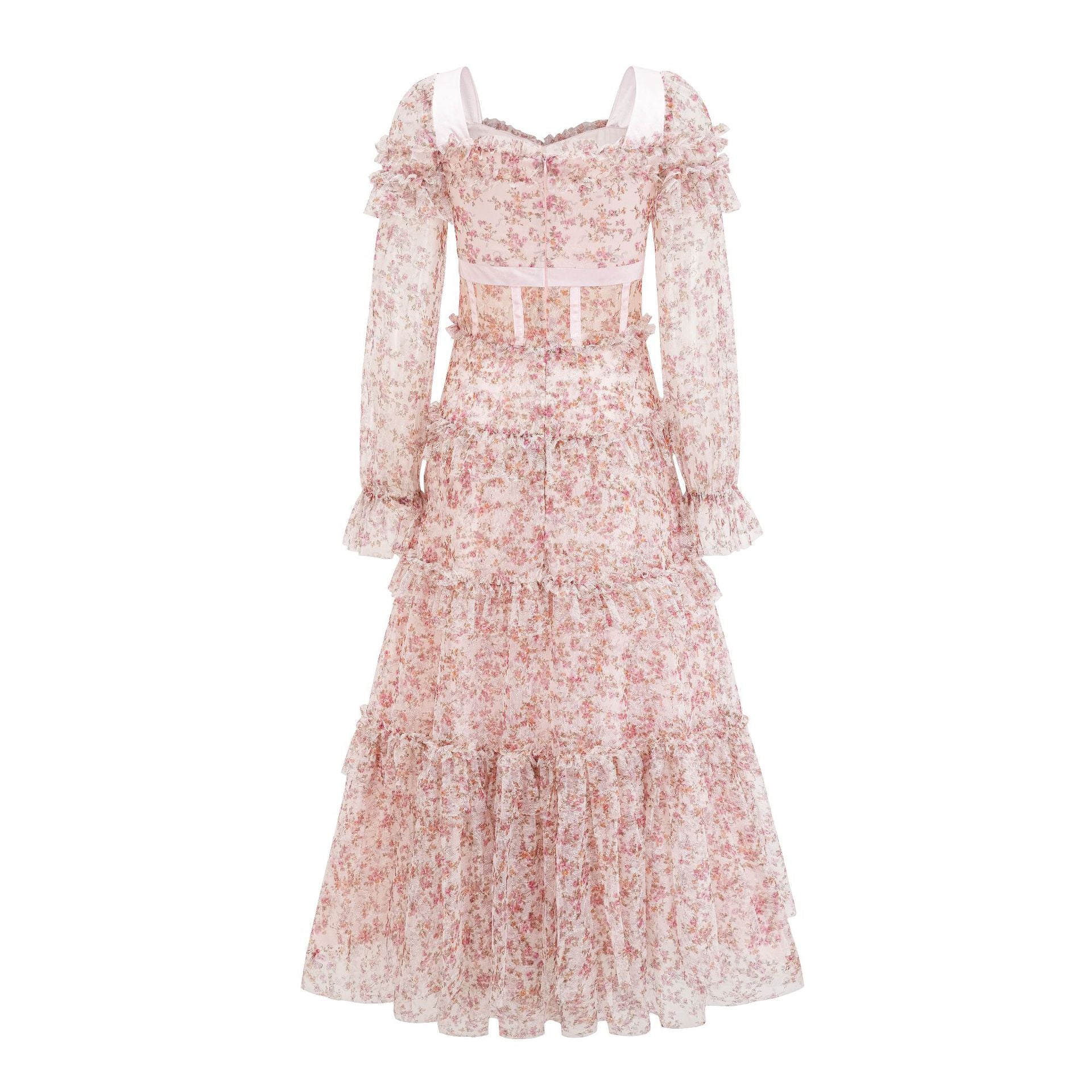 Floral Print Dress High Waist Slimming Long dress | MuddyStock Originals