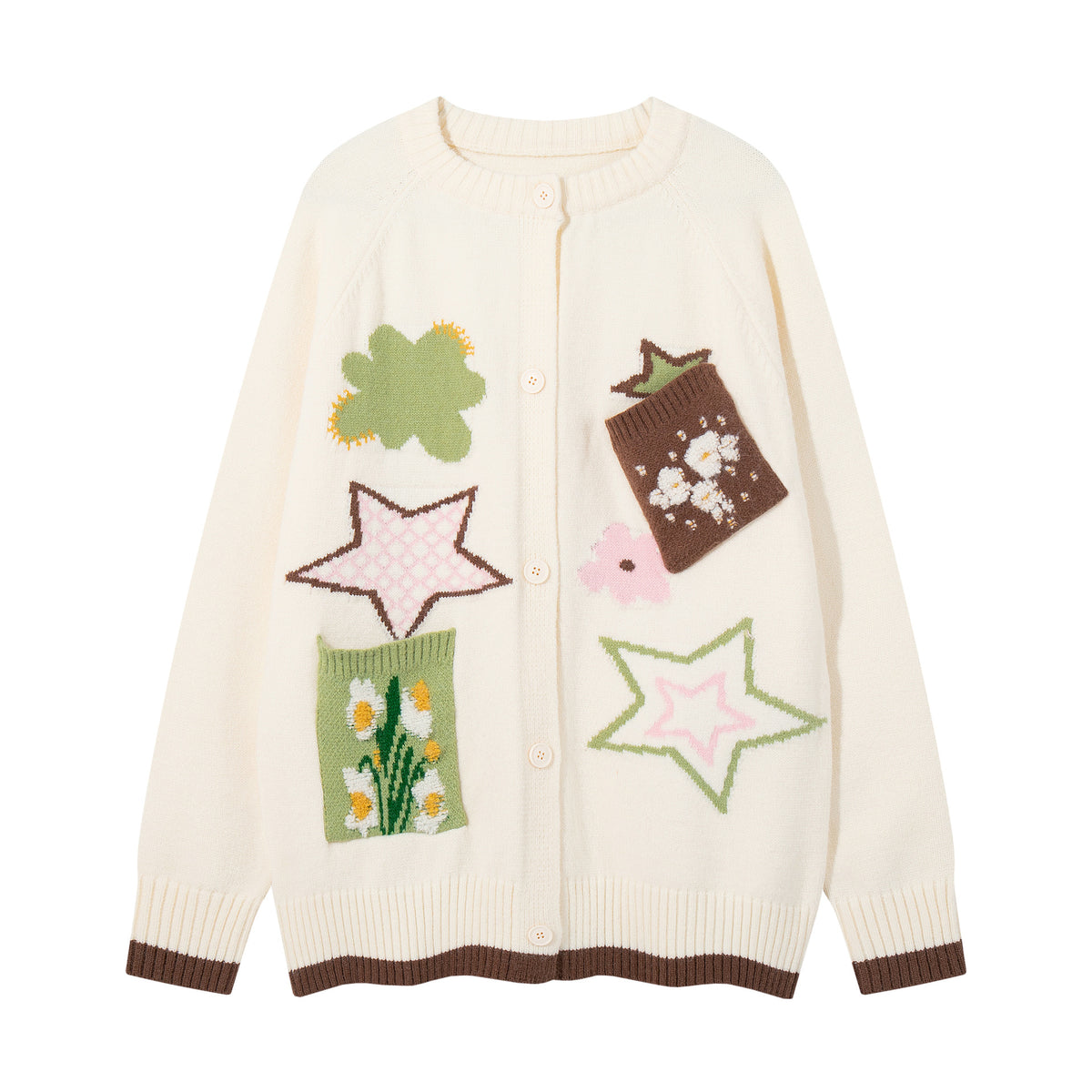 Pattern jacquard cardigan sweater for women | MuddyStock Originals