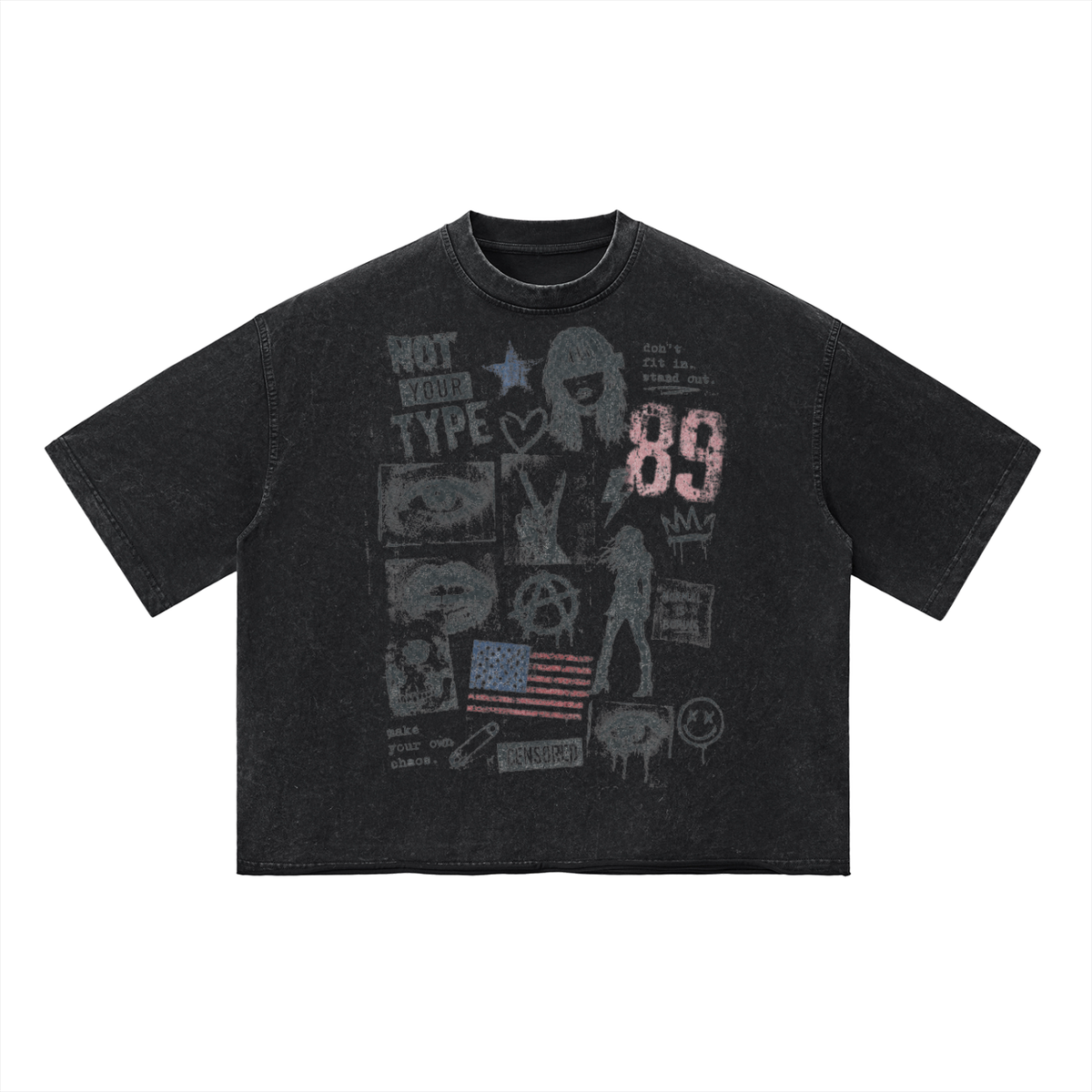 Vintage Wash Boxy T-Shirt For Men And Women | MuddyStock Originals Black