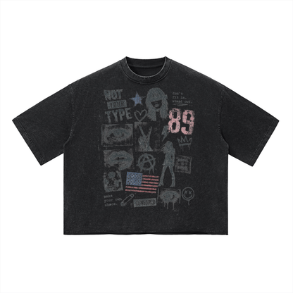 Vintage Wash Boxy T-Shirt For Men And Women | MuddyStock Originals Black