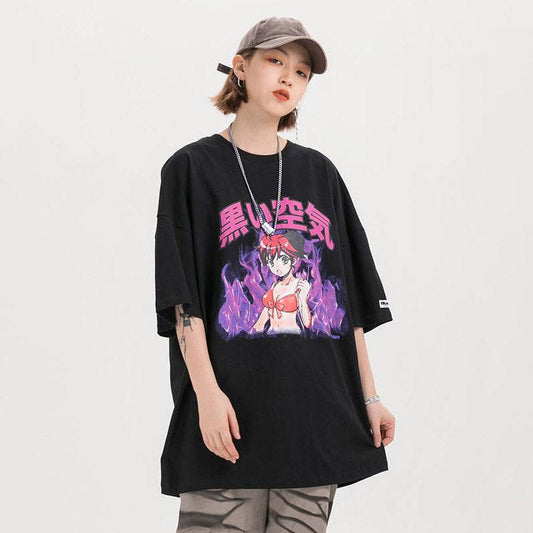 Flame print T-shirt For Both Men And Women MuddyStock