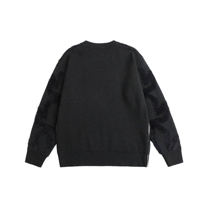 Loose round neck sweater for women | MuddyStock Originals Black MuddyStock