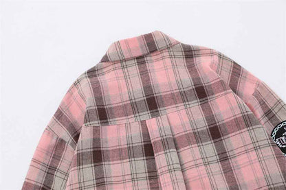 Plaid Shirt With Printed Design For Women null