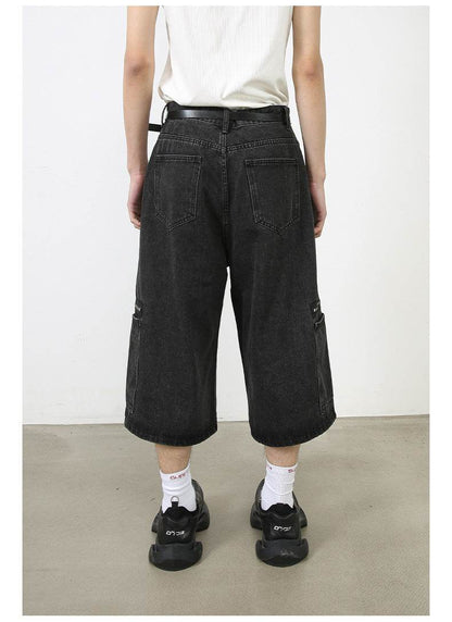 Workwear Denim Shorts New Loose Street Personalized Cropped Pants MuddyStock