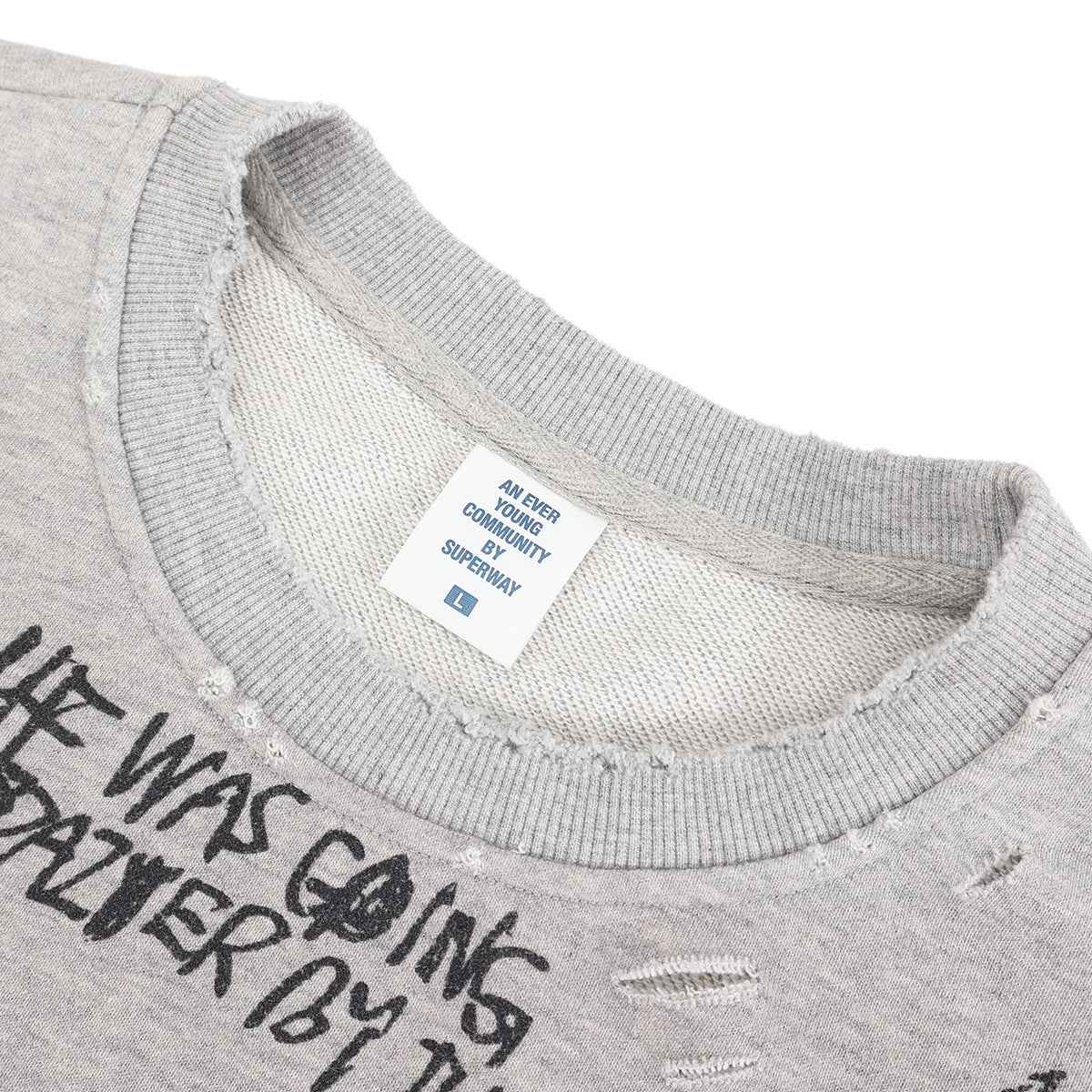 Faded Distressed Retro Crewneck Sweatshirt For Men | MuddyStock Originals
