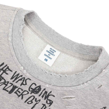 Faded Distressed Retro Crewneck Sweatshirt For Men | MuddyStock Originals