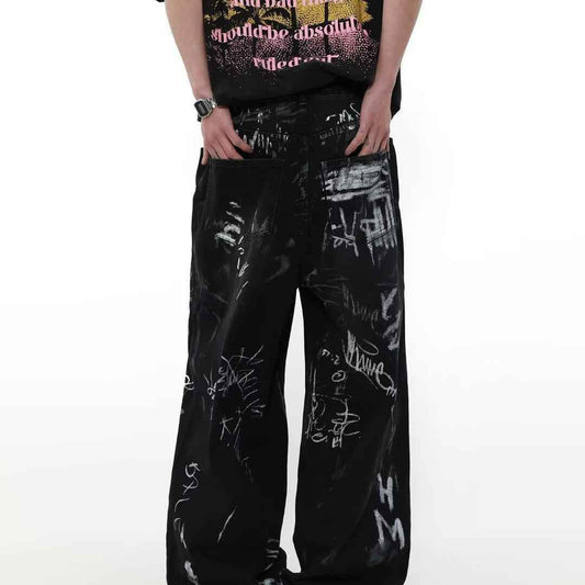 Washed Distressed Loose Jeans For Men MuddyStock