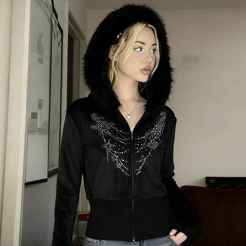 Printed zipper hoodie jacket for women | MuddyStock Originals MuddyStock