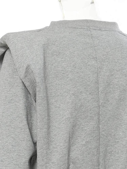 Shoulder pads armor like short sleeved round neck hoodie top jacket | MuddyStock Originals MuddyStock