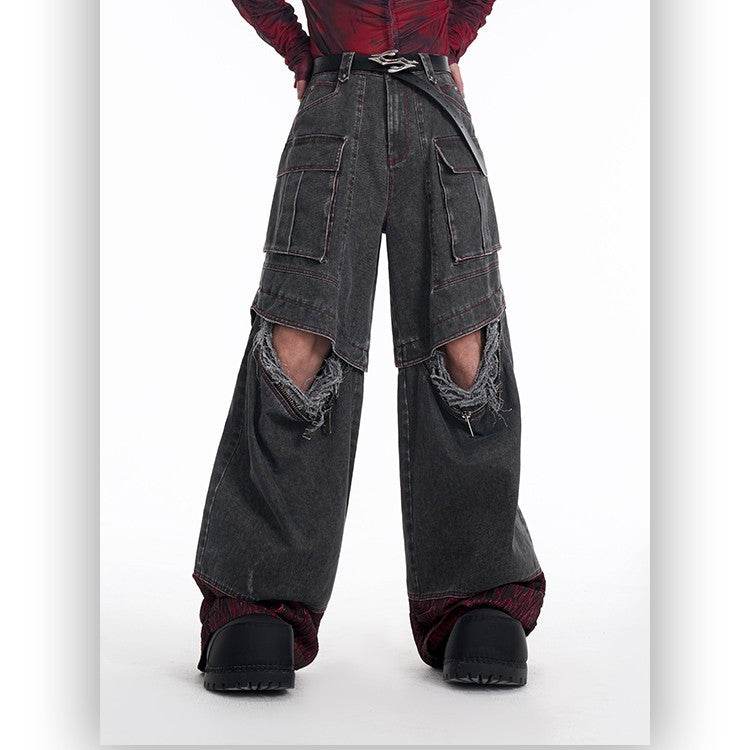 Niche American Retro Destroyed Jeans MuddyStock