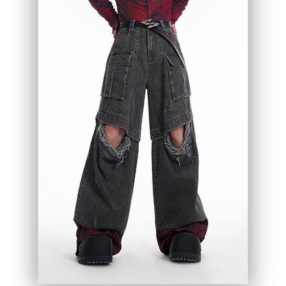 Niche American Retro Destroyed Jeans MuddyStock