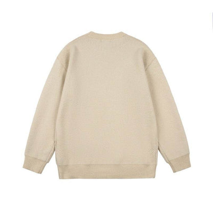 Letter jacquard loose knit sweatshirt For Men And Women | MuddyStock Originals MuddyStock