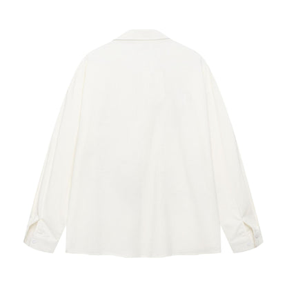 Cartoon embroidered corduroy long sleeved shirt