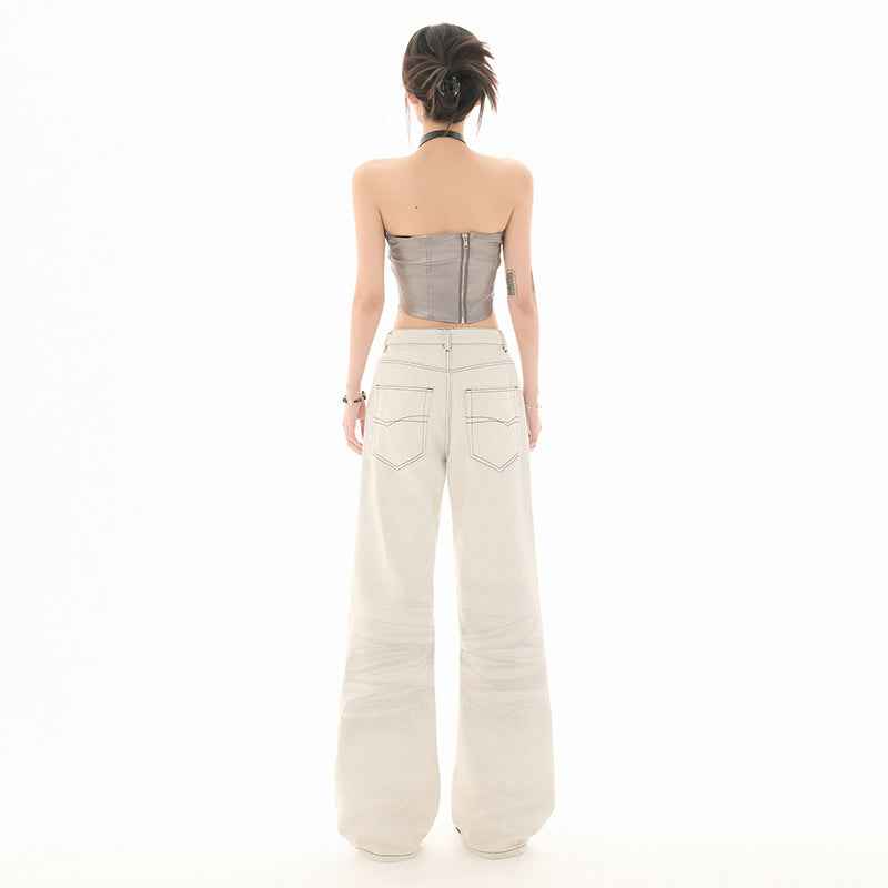 Loose Casual Wide-Leg Straight Leg Jeans For Women | MuddyStock Originals MuddyStock