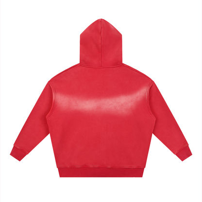 Sunfade Two-way Zipper Boxy Fleece Hoodie For Men | MuddyStock Originals