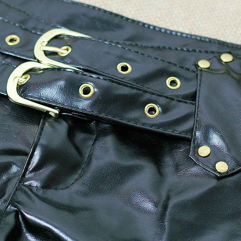Black Leather Shorts For Women