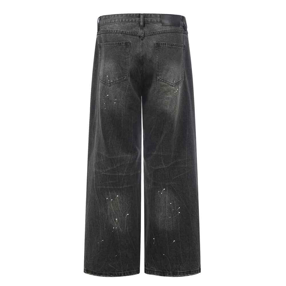 Washed denim jeans