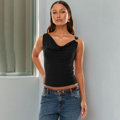 Women's V-neck Buckle Camisole MuddyStock