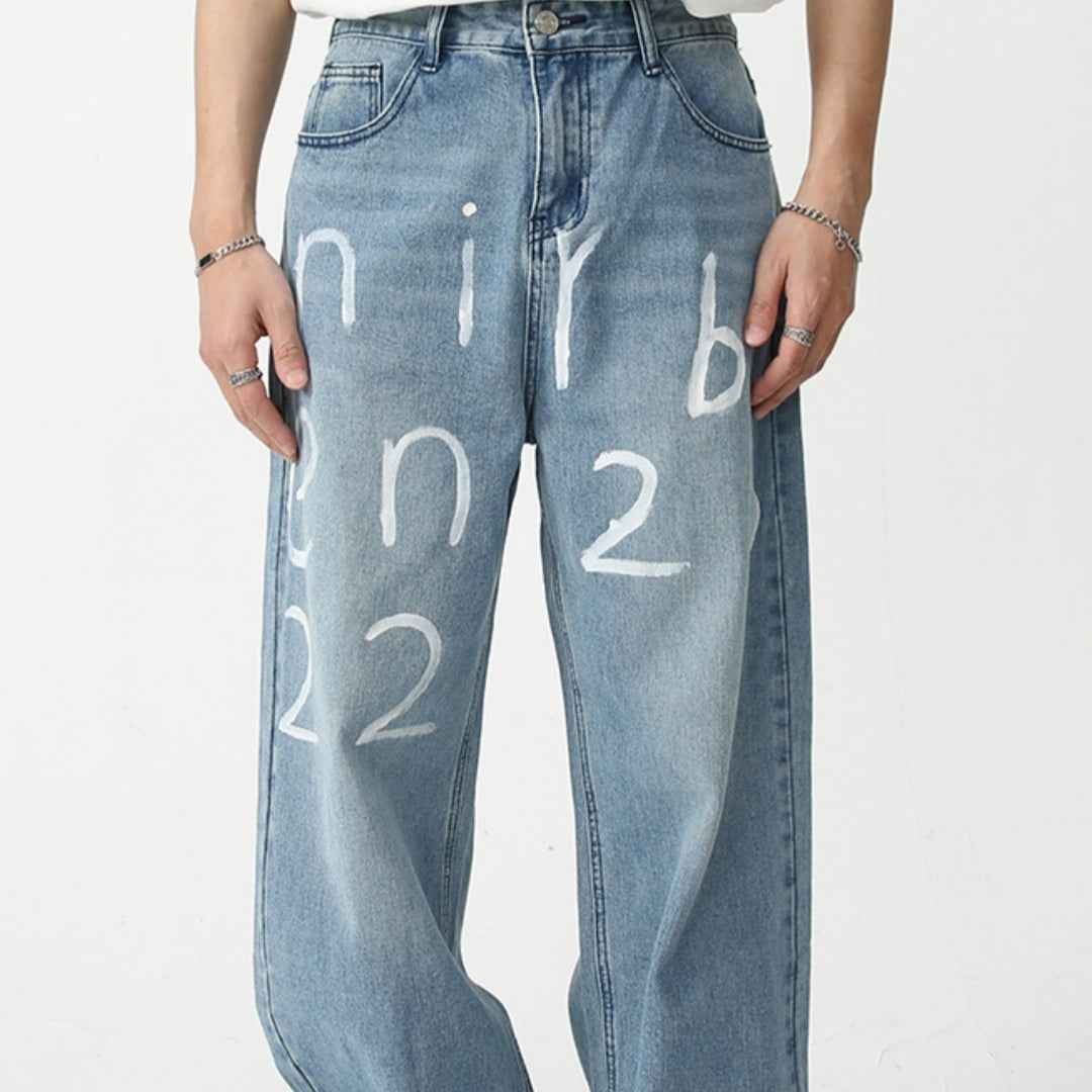 Loose Wide-leg Mopping Jeans MuddyStock