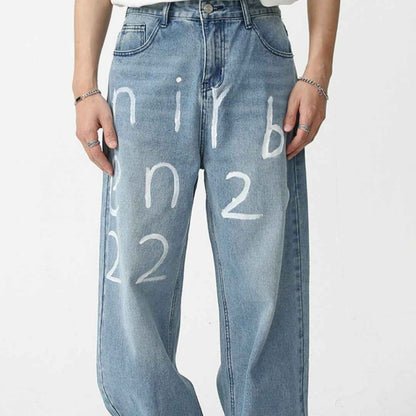 Loose Wide-leg Mopping Jeans MuddyStock
