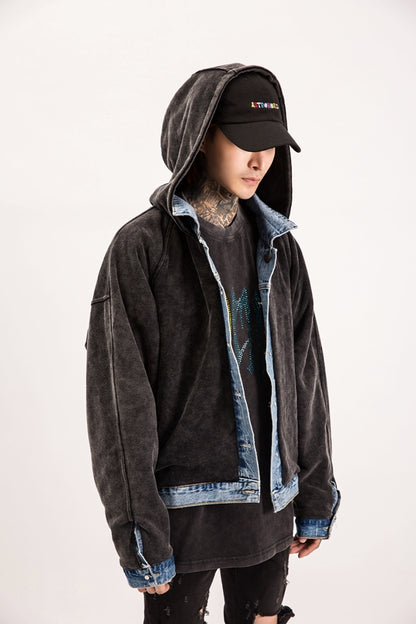 Two-sided wash denim jacket for men and women MuddyStock null
