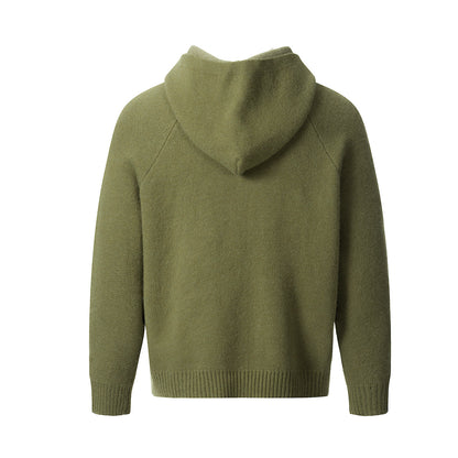Knitted sweater with zipper jacket and jacquard design