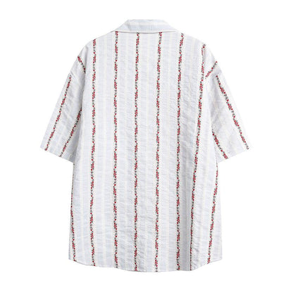 Retro Jacquard Short-sleeved Shirt For Women MuddyStock