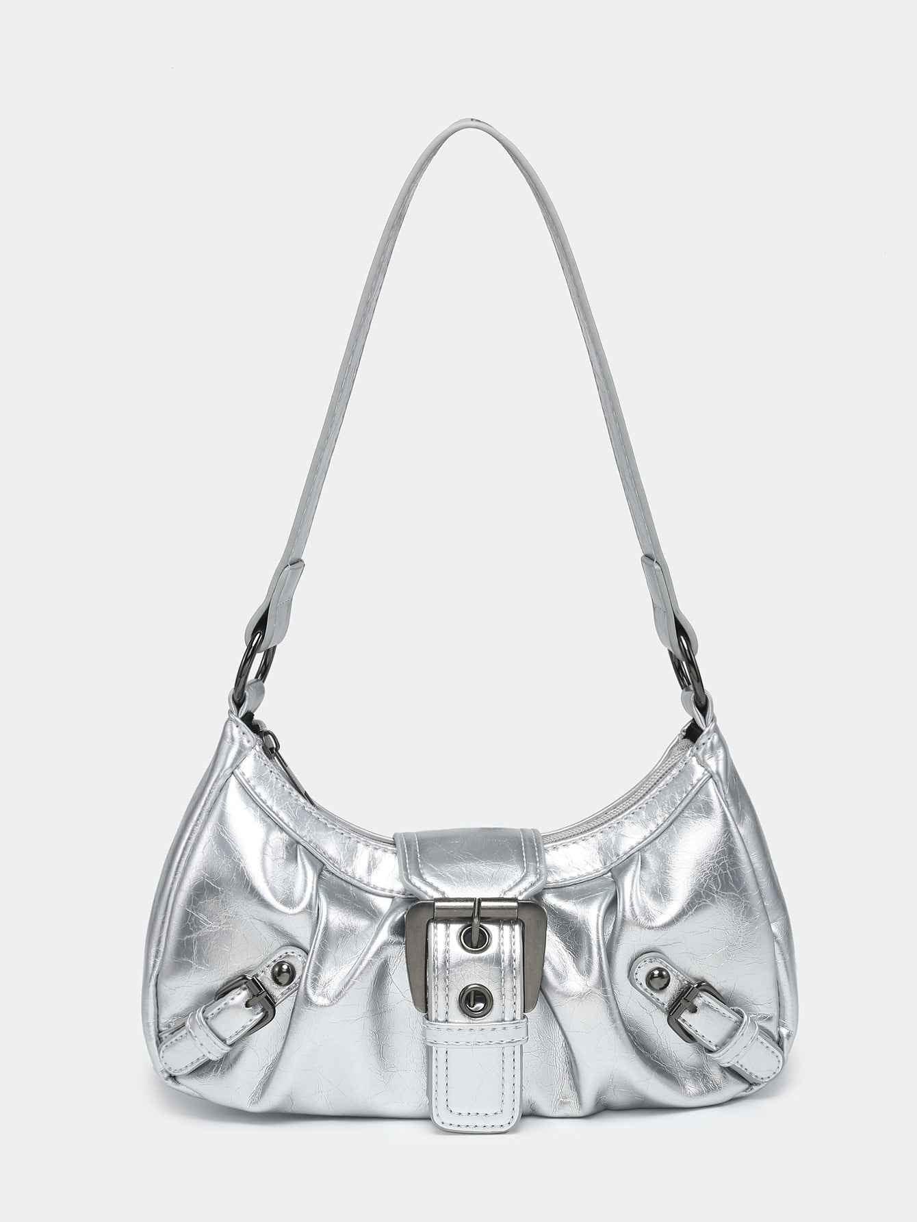 Women's Vintage Two-tone Shoulder Bag Silver null