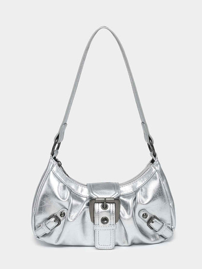 Women's Vintage Two-tone Shoulder Bag Silver null