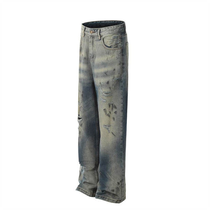 Distressed Dirty Ripped Jeans For Men MuddyStock