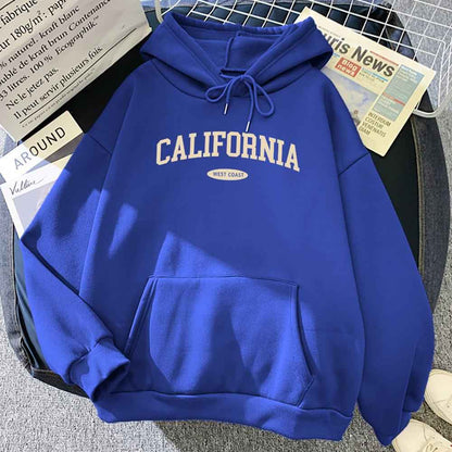 Street Pocket Round Neck Hoodie For Men And Women Blue MuddyStock