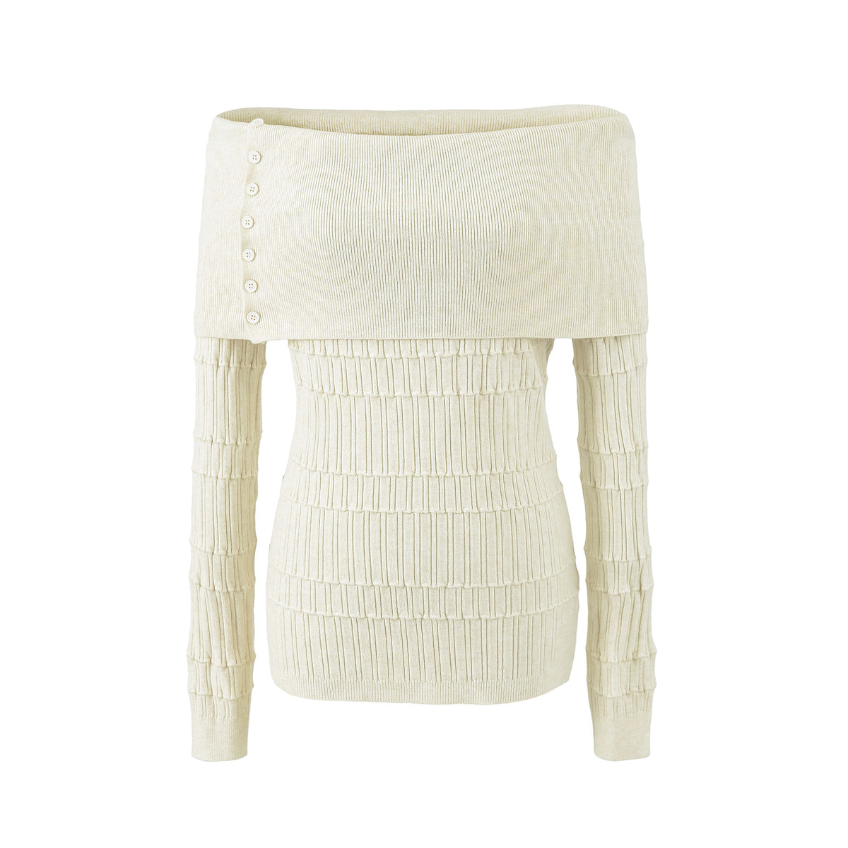Apricot Off-Shoulder Knit Top Apricot