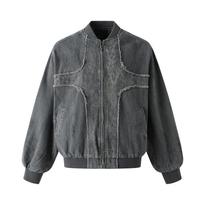 Wash water to make old baseball collars, workwear jackets Gray