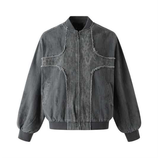 Wash water to make old baseball collars, workwear jackets Gray