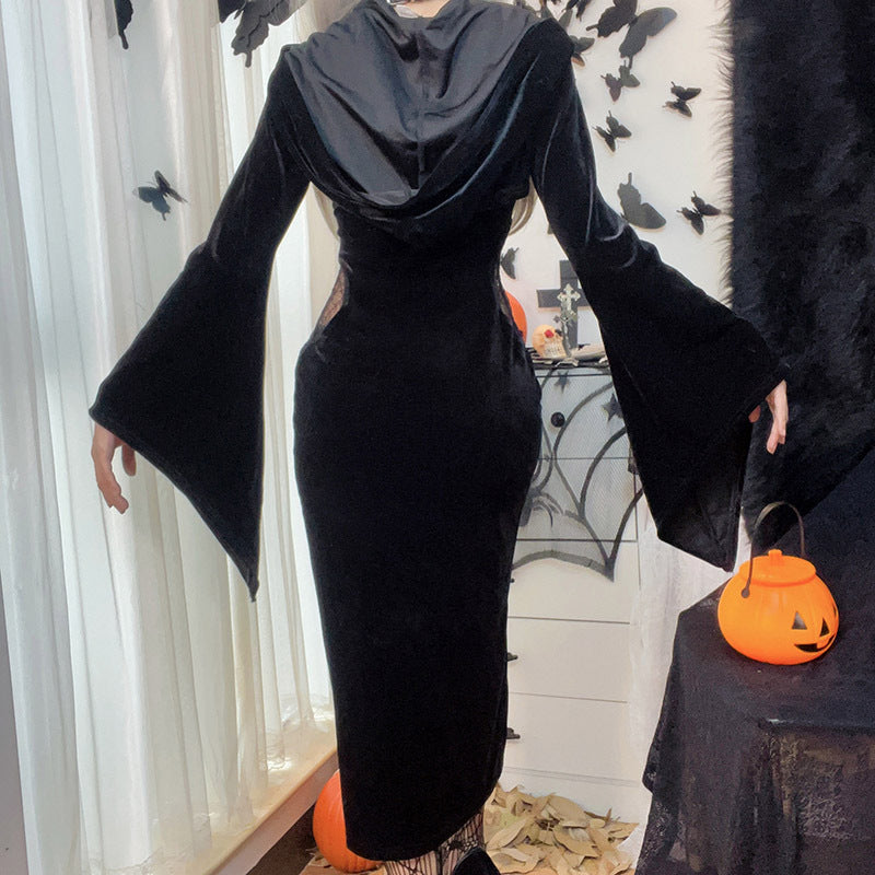 Halloween Women's Dress With Bell Sleeves